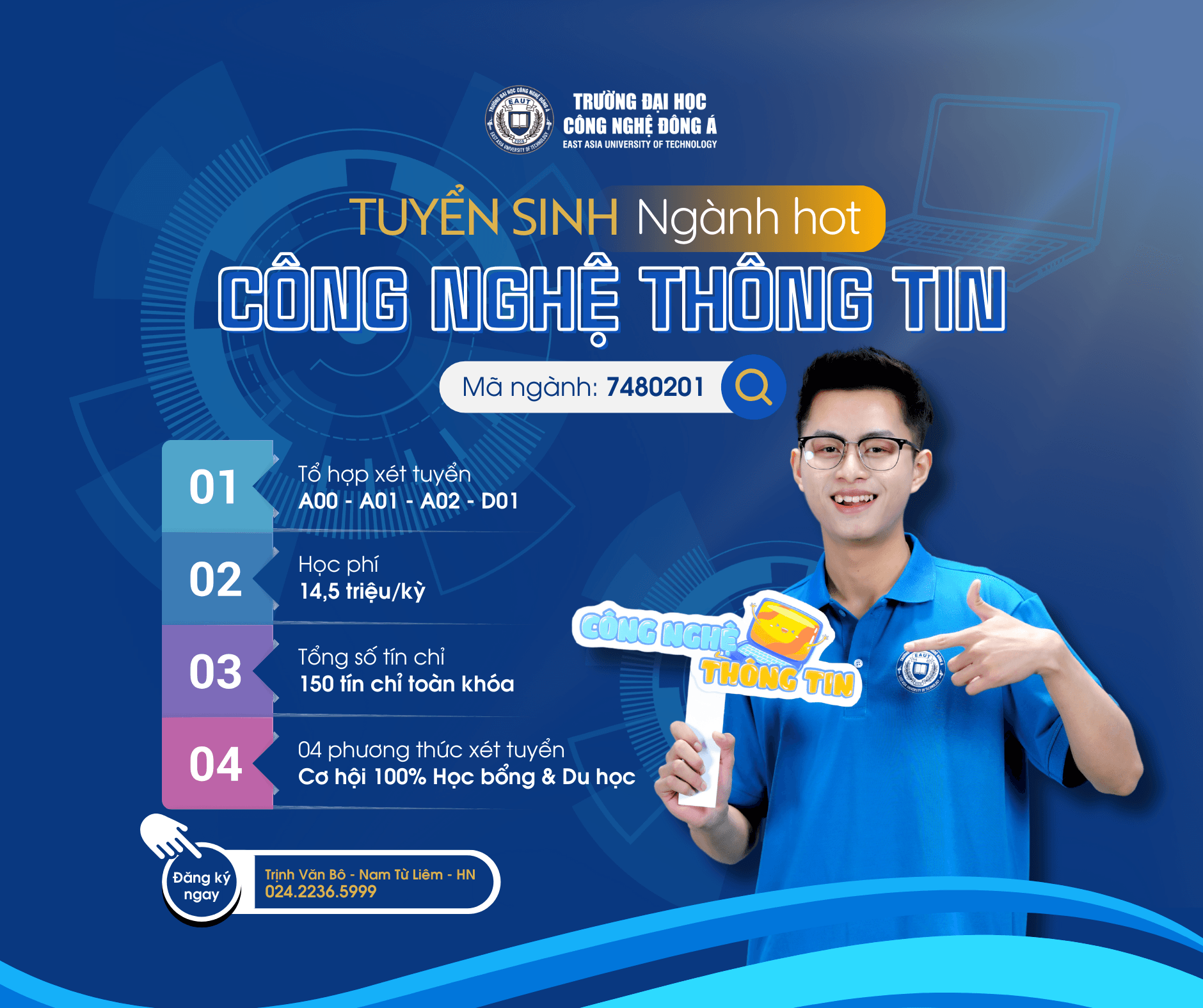 Tuyển sinh ngành công nghệ thông tin trường Đại Học Công Nghệ Đông Á